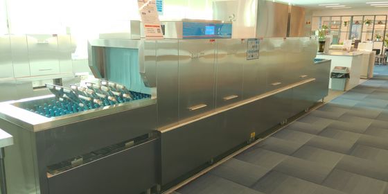 Κίνα Υψηλής θερμοκρασίας εμπορική μηχανή πλυσίματος των πιάτων με τις διπλές δεξαμενές 82~95℃ προμηθευτής